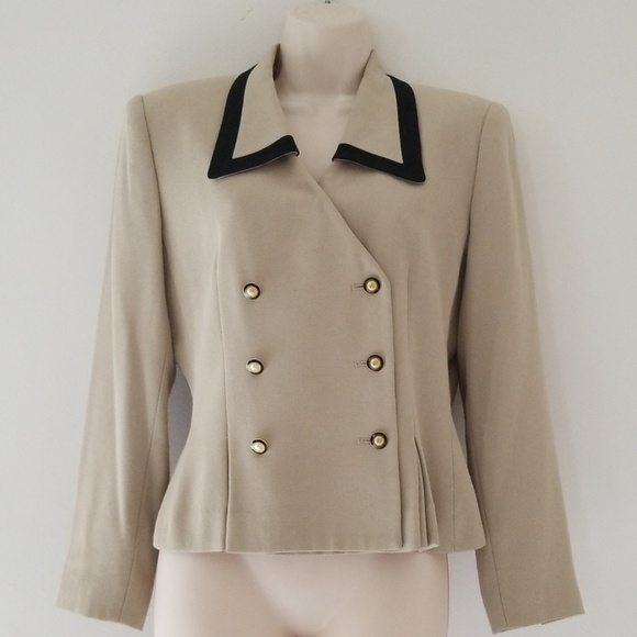 Kasper A.S.L. Petite Beige Blazer Jacket Size 8P - Picture 8 of 8